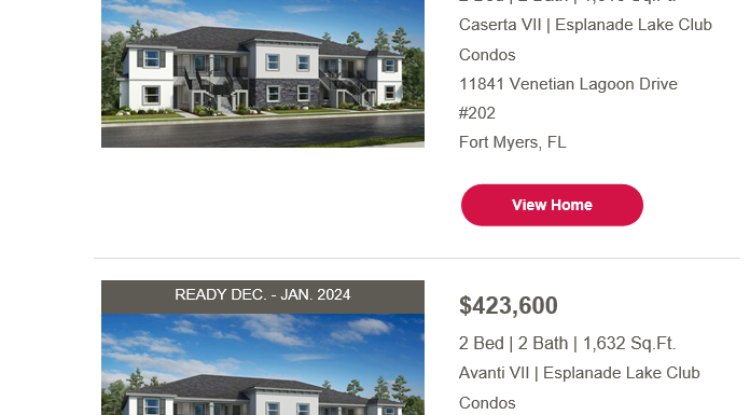 ESPLANADE LAKE CLUB Fort Myers Florida real estate news