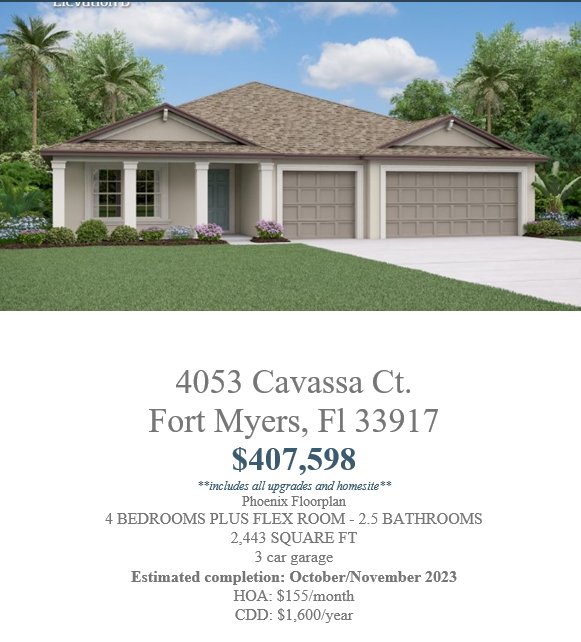 Crane Landing North Fort Myers Inventory Home