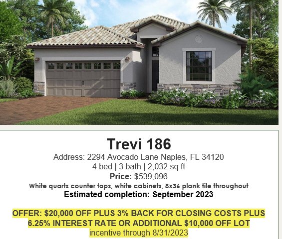 Orange Blossom Ranch Inventory Homes in Naples Florida