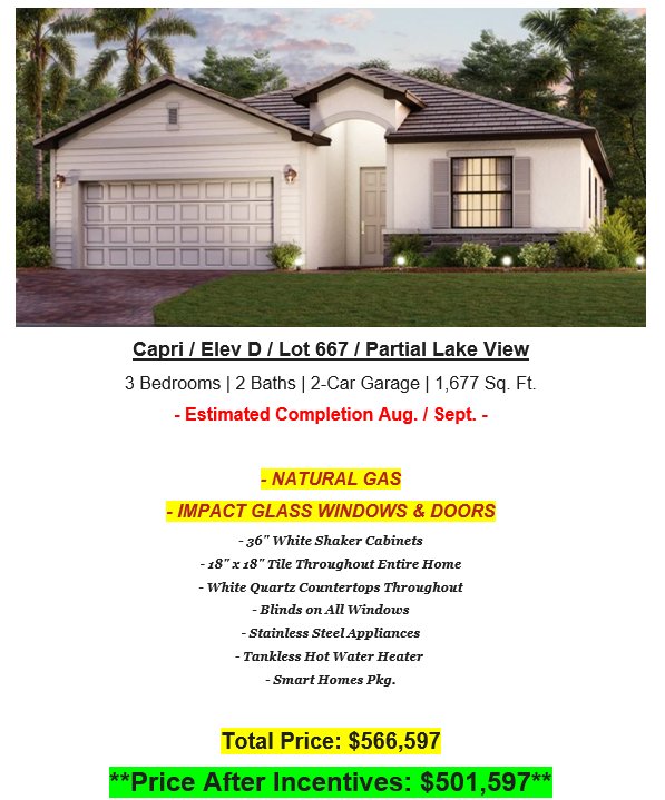 Verdana Village New Home Inventory in Estero Florida