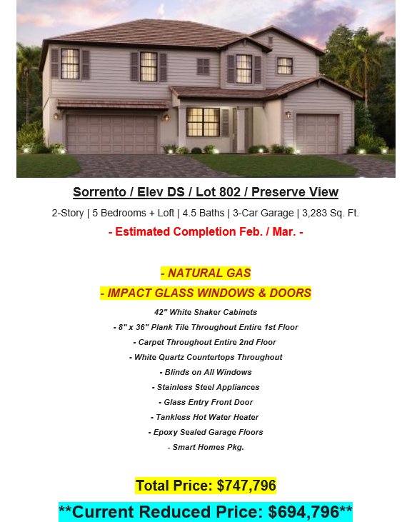 Verdana Village Estero Florida-New homes  that must be sold ASAP