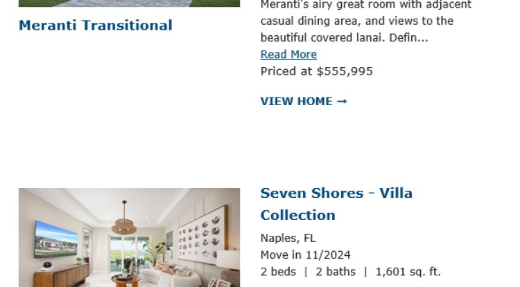 SEVEN SHORES Naples Florida real estate news