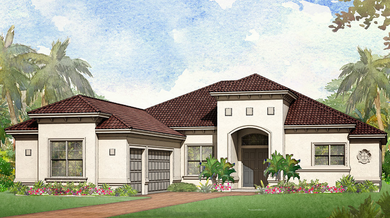 Langford floor plan at Royal Palm, Naples, Florida