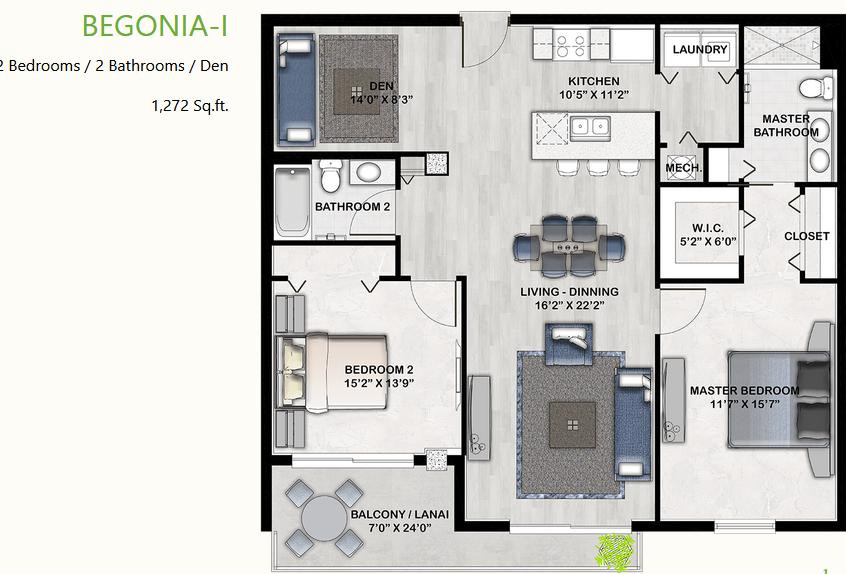 Begonia_I floor plan at Botanika